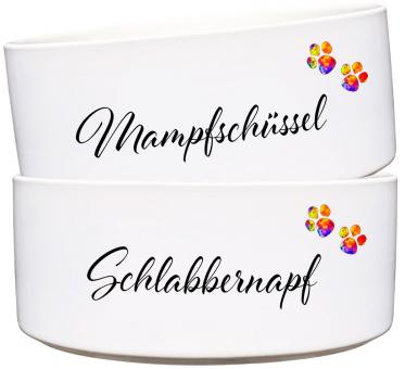 Keramik Futternapf-Set SCHLABBERNAPF & MAMPFSCHÜSSEL 