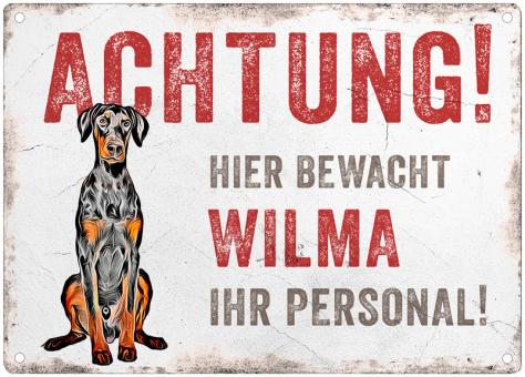 Hundeschild ACHTUNG! (Dobermann) ❤︎ personalisiert ❤︎ 