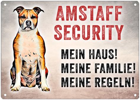 Hundeschild AMSTAFF SECURITY 