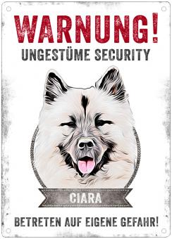 Hundeschild UNGESTÜME SECURITY (Eurasier) ❤︎ personalisiert ❤︎ 