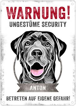 Hundeschild UNGESTÜME SECURITY (Labrador) ❤︎ personalisiert ❤︎ 