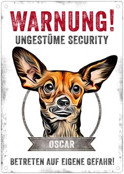 Hundeschild UNGESTÜME SECURITY (Pinscher) ❤︎ personalisiert ❤︎ 