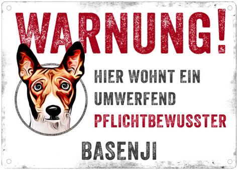 Hundeschild WARNUNG! (Basenji) 
