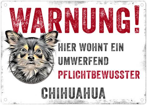Hundeschild WARNUNG! (Chihuahua) 