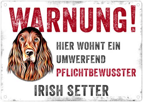 Hundeschild WARNUNG! (Irish Setter) 