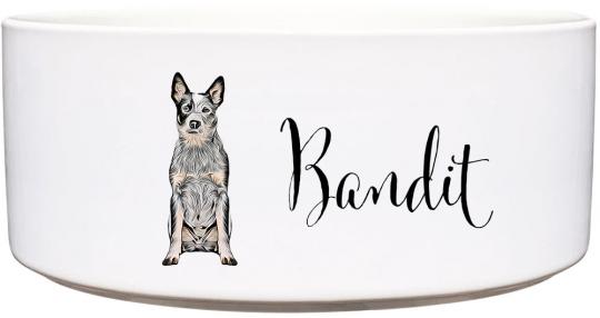 Keramik Futternapf CATTLE DOG (Cartoon) ❤︎ personalisiert ❤︎ 